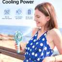 SWEETFULL Portable Misting Fan - 180 Foldable Handheld Personal Fan with Mist Spray, 3 Speeds, 30ml Water Tank, USB Rechargeable - Ideal for Travel, Outdoors, Makeup, Camping, Home, and Office Use
