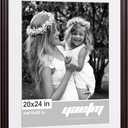 Yaetm 20x24 Picture Frame Matted to 16x20 Set of 2, 1.4" Wide Molding & Dark Brown Poster Frames for Wall Gallery, Home, Office, Wall Mount (2 pack, Brown)