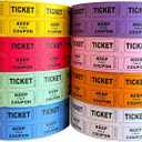 Yuanhe Raffle Tickets Double Roll - 16000 Total 50/50 Raffle Tickets for Events, Entry, Class Reward, Fundraiser, Carnivals, Door Prizes