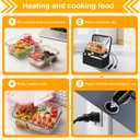 Portable Oven - 100W Fast Heating Food Warmer, 3-in-1 Electric Lunch Box & Lunch Warmer 12V/24V/110V - Mini Personal Microwave Oven for Car, Truck Driver, Office, Travel & Outdoor Use, Large