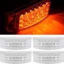 cciyu 4x Clear 6" LED Rectangle Side Marker Clearance Trailer Lights 21 Diodes with Reflectors Waterproof Rectangular Led Stop Turn Tail Brake Lights Surface Mount