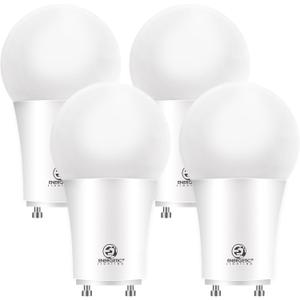 Energetic LED GU24 Light Bulb, A19 Shape 100 Watt Equivalent (11W), 4000K Cool White, 1400 Lumens High Output, Non-Dimmable, 2 Pin LED Light Bulb, ETL Listed, 4 Packs