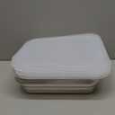 Unomor 1set Stainless Steel Deep Baking Pan Lid Airtight Food Storage Container for Baking Roasting Steaming for Bbq Desserts Fruits and More