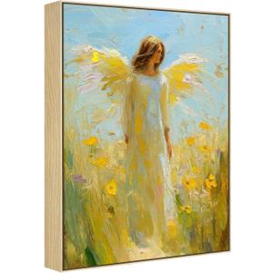 16x24 Canvas Frame for Abstract Landscape Paintings, 1.5" Deep DIY Floater Frames for Birthday Anniversary Graduation Memories Display, Home Gallery Show Exhibition Decor (Natural)