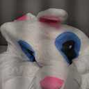 To.beone Easter Bunny Mascot Costume with Blue Jacket, Striped Bow Tie, Adult Size Full Body Rabbit Character Suit for Holiday Events and Parties (White, S)