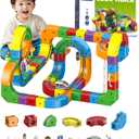 Magnetic Suction Rail Electric Train Set 3D Magic Flexible Race Track, 123 Pcs Race Car Track Block with Anti-Gravity, Educational Toy Boys Girls Birthday (123 PCS)