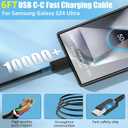 S24 S25 S23 A16 Samsung Charger Super Fast Charging 45W USB C Super Fast Charger with 6FT Type C Charger Cable Cord for Samsung Galaxy S25/S24/S23/S22/Ultra/Plus/FE,Galaxy Tab S9,Z Fold/Z Flip,A55,A15