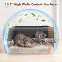 Jumbo Stainless Steel Cat Litter Box, Open Top Litter Box with 13.7" High Sides to Stop Scatter, Large Cat Litter Box for Multiple Cats, Easy Clean & Odor Resistant, Includes Scoop,Extra Large Dark Gray, For Maine Coon & Multiple Cats(28"x20")