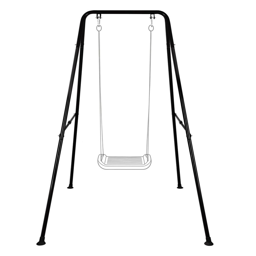 Baby Swing Stand, Heavy Duty Foldable Swing Stand A-Frame Metal Swing Stand Frame for Backyard Indoor & Outdoor Use (Hammock Chair not Included) (Black)