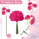 72 Pcs Hot Pink Hydrangea Artificial Flowers, Round Floral Bouquet for Home Decor, Wedding, Party, and Seasonal Decoration, Realistic Fake Flowers for Centerpieces, Aisle, Table Arrangements
