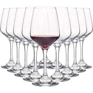 YANGNAY Wine Glasses Set of 12, 12 Oz Classic Red or White Wine Glass with Stem, Perfect for Home, Restaurant Use, Dishwasher Safe