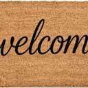 Natural Coco Coir Door Mat with Heavy Duty Backing, 17" x 30" Anti-Slip Coconut Welcome Mat Outside Entrance, Easy Clean Front Door Doormat for Entry, Porch, Patio, Garden, Garage, Mudroom
