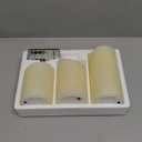 EcoGecko 3 PCS Outdoor Weatherproof Flameless Candles with Timer, Realistic Flickering LED Pillar Candles, Battery Operated Candles, Long Battery Life 1500+ Hours, Melted Edge 3x4, 5, 6