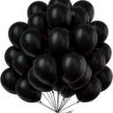 PartyWoo Black Balloons 100 pcs 12 Inch Matte Black Latex Helium Balloons for Graduation Halloween New Year Anniversary Birthday Retirement Party Decorations Black-Y18