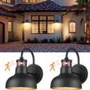 2Pack 7 Motion Sensor Outdoor Wall Light, Outdoor Light Fixture Dusk to Dawn E26 Base Socket, IP65 Waterproof Outside Porch Lights for Garage, Porch, 2210SBK(G)-2