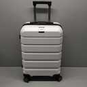 KROSER Hardside Expandable Carry On Luggage with Spinner Wheels & Built-in TSA Lock, Durable Suitcase Rolling Luggage with USB Port, Carry-On 20-Inch, White