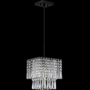 4 Light Hanging Modern Kitchen Island Square 12" Crystal Shade Pendant Light Fixture,Black Finish for Bar,Dining Room,Corridor,Living Room Over Sink