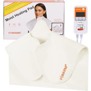 Moist Heating Pad for Neck and Shoulder, Neck Wrap Weighted Heating Pad with Deep Steam Relief, Electric Heat Pad with Auto Shut Off, Washable Removable Soft Cover, 20"x20"