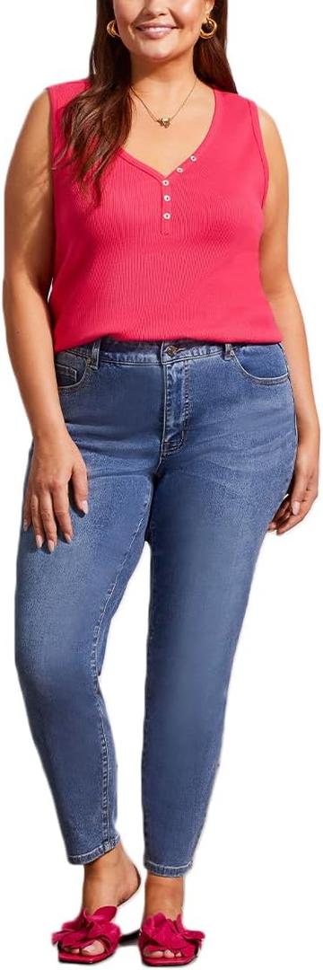 Tribal Women's Plus Size Sophia Curvy Ankle Skinny Denim Jeans (Dark Vintage), 20W