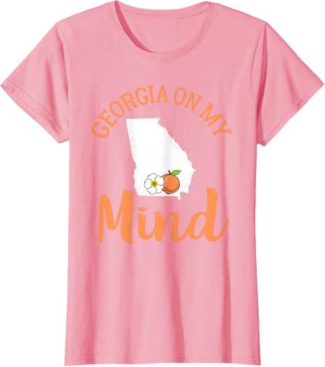 Georgia On My Mind GA Atlanta Peach Funny Southern State T-Shirt  XL