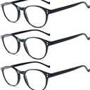 NORPERWIS 5 Pairs Reading Glasses - Standard Fit Spring Hinge Readers Glasses for Men and Women (5 Pack Black-2, 2.75)