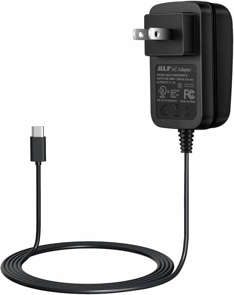 5V 3A USB C/Type-C Power Supply Adapter, 5 Volt 3000mA Power Cord Adapter for Raspberry Pi 4 Model B 1GB/2GB/4GB and More 5V 15W Office or Home Devices,UL Listed FCC