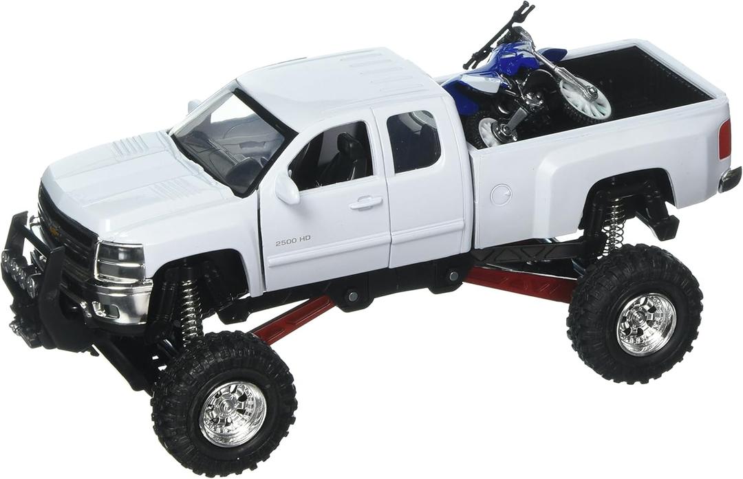 NewRay 1:32 Xtreme Off-Road - Chevrolet Silverado 2500HD (White) with Yamaha YZ 125 NewRay 1:32 Xtreme Off-Road - Chevrolet Silverado 2500HD (White) with Yamaha YZ 125