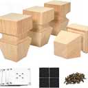 4 Inch Wooden Furniture Legs with Mounting Plates Screws Set of 4 Solid Wood Unfinished Replacement Furniture Feet for Couch Cabinet Sofa Dresser Ottoman TV Stand Bed Home (4inch)