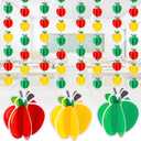 6 Pcs Back to School Decorations First Day of School Banner Pencil Apples Hanging Decorations for Teacher Appreciation Welcome Back to Classroom Ceiling Party Supplies(Colorful,Apple)