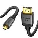 Silkland 8K 4K Micro HDMI to HDMI Cable 6.6ft, Micro HDMI 2.1 Adapter [8K@60Hz, 4K@240Hz 144Hz 120Hz] 6K 5K, 48Gbps, HDR, Compatible for Samsung G8,G9, Camera, Raspberry Pi 5 4, GoPro Hero, Cam Link (6.6 Feet)