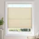 LazBlinds Top Down Bottom Up (TDBU) Cordless Cellular Shades Light Filtering with Privacy, Thermal Insulation, Noise Reduction Honeycomb Blinds for Windows 27" W x 64" H, Beige - Light Filtering