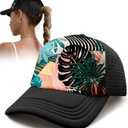 Flafens Women's Trucker Hat Cute Summer Baseball Caps for Women and Girls Golf Ball Hats with Adjustable Snapback, One Size Fits All