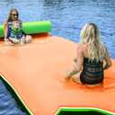 3 Layers XPE Foam Floating Mat Water Mat, 9/12 Ft Tear-Resistant Lily Pad Lilly Pad Water Matt, Lily Pad Floating Swim Mat for Lake, Ocean, Beach, River (Orange, 9Ft X 6Ft)