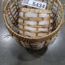 Set of 2, White Rattan Basket with Handles, 11" and 7" 