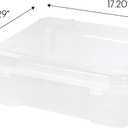IRIS USA Fits 12" x 12" Paper, Thick Portable Plastic Scrapbook Project Case with Built-in Handle for Art and Craft Supplies, Yarn, File, Paper, Office Documents, Toys, Rounded Corner, Clear
