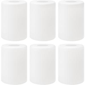 Hedume 6 Pack White Frosted Glass Shades Replacement, 5.5" Height - 4" Diameter - 1.7" Fitter, Cylinder Glass Lamp Shade Replacement for Wall Sconces, Pendant Light, Floor Lamps