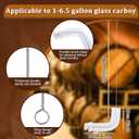 Suzile 5 Gallon Glass Carboy Set, 5 Gallon Glass Water Jug with Drilled & Undrilled Rubber Stoppers, Bubble Airlock, Handle and Brush, Fermenter Carboy Jug for Beer Wine Making Equipment (Clear)