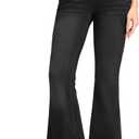 Rammus Flare Jeans for Women Crossover High Waisted Bell Bottom Jeans Trendy Yoga Pants Stretchy Flare Leggings with Pockets (Large, Black Claw Marks)