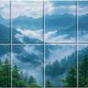 Art Acoustic Panels Soundproof Wall Panels, 48 X 32Inches Acoustic Panels Sound Absorbing, Decorative Acoustical Wall Panels, Sound Panels Noise Reducing for Home & Office(Mountain Ranges)