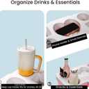 Tote Topper Tray Accessories for Bogg Bag Large Only - Waterproof EVA Removable Table Top Organizer Lid with Cup Holder, Divider, Snack, Phone & Drink Holders for Beach, Pool (Hwhite)
