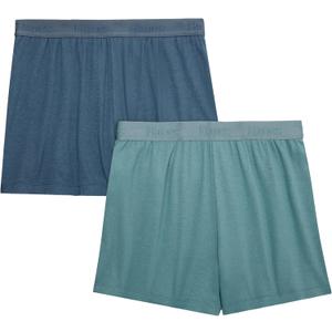 Hanes Women's Originals Sleep, 2-Pack, Comfy wear Super soft Rib Lounge Shorts, Loungewear Pack (X-Large, Stargazer Grey/Faded Sage Green)