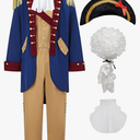 Mens Founding Father Costume Adult Colonial Costume Outfit Revolutionary War General Outfit, size S
