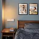 Egofine 12x16 Picture Frame Black, Covered by Plexiglass Made of Solid Wood, Display Pictures 9x12 and 11x14 with Mat or 12x16 Without Mat, for Wall Mounting Photo Frame