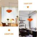 Plug in Pendant Light Mid Century Hanging Lamp with Plug in Cord Orange Pendant Lighting Fixtures Nordic Style Metal Shade On/Off Switch Hanging Light for Living Room Dining Bedroom Kitchen