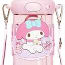 My Melody Water Bottle with Straw and Strap 650ml - Pink