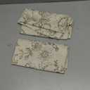 jinchan Linen Floral Tier Curtains 36 Inch Farmhouse Botanic Cafe Curtains Light Filtering Drapes for Small Windows Back Tab Half Window for Kitchen Living Room Bathroom 2 Panels Green (Floral Sage Green on Beige)