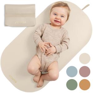 Beautiful Portable Baby Changing Pad - Wipeable and Easy to Clean Diaper Changing Mat - The Perfect Waterproof Vegan Leather Pad for Traveling (Beige)