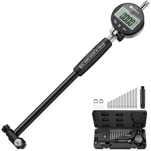 Neoteck Bore Gauge Set Digital Indicator Dial Bore Gauge (2-6"/0.0005") with Self-Centering Dial,Carbide Anvils, Insulated Grips for Deep Engine Cylinder Measurement-Black