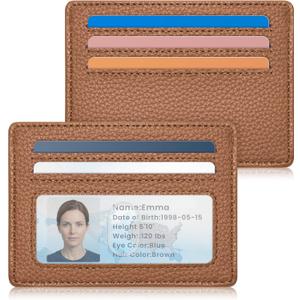 Airkit Small Credit Card Holder for Women, Slim RFID Blocking Wallet, Mini Tiny Thin Pocket Wallet, Gift for Ladies, Brown