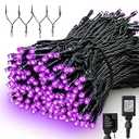 AmyHomie Purple Christmas Lights, 108Ft 300LED Halloween String Lights, 8 Modes Waterproof Fairy Lights for Outdoor & Indoor Home Patio Garden Party Wedding Decor